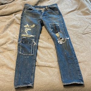 Orslow Made In Japan 107 Ripped Denim Jeans Size 32/28